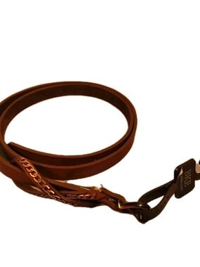 BKE brand Brown Leather Wrap Belt with Weave Accent